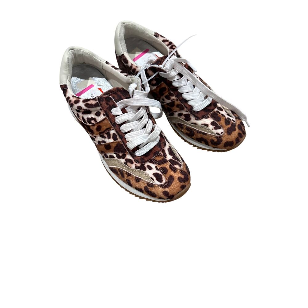 Dolce Vita Animal Print Sneakers Womens Size 9 Neutral Low Top Chic Leopard - Picture 3 of 5